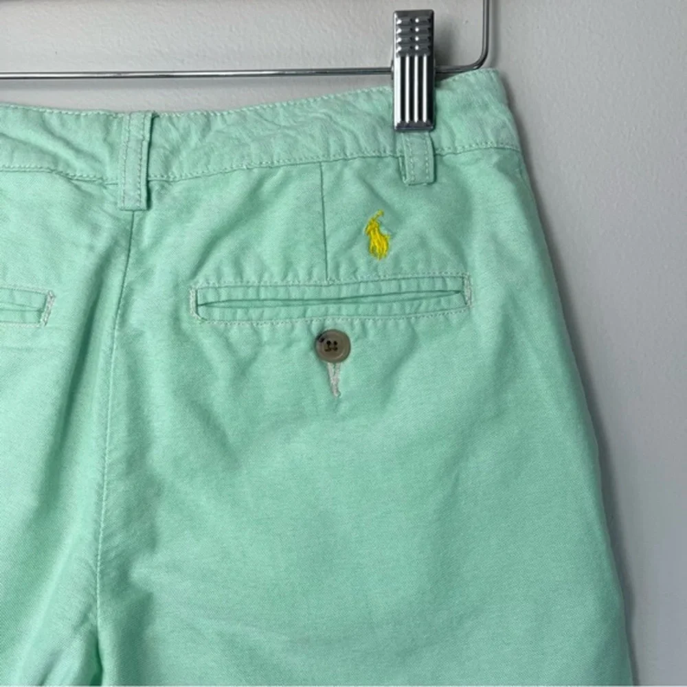 VTG Polo Ralph Lauren Kids 8 Mint Green Classic Khaki Pants Chinos Yellow Pony